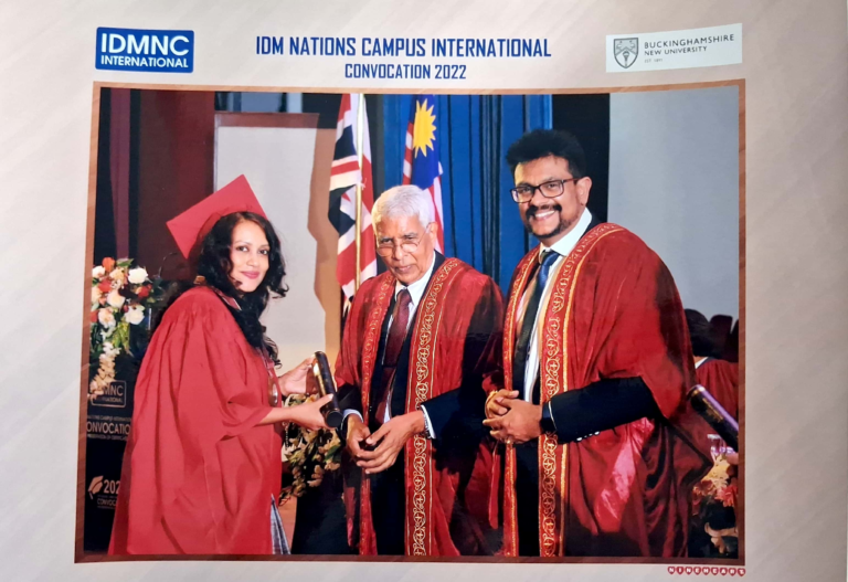 Education Tharaka Wasalamudaliarachchi receiving her LLM (Master of Law)