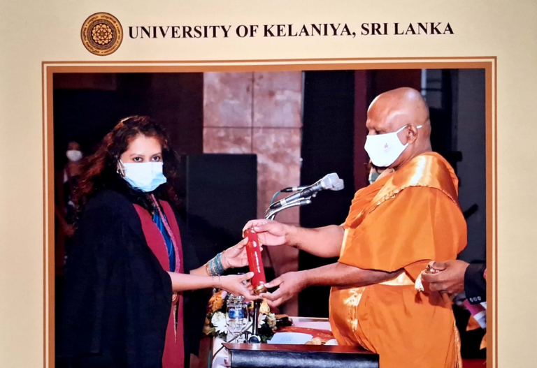 Education Tharaka Wasalamudaliarachchi receiving her Masters Degree