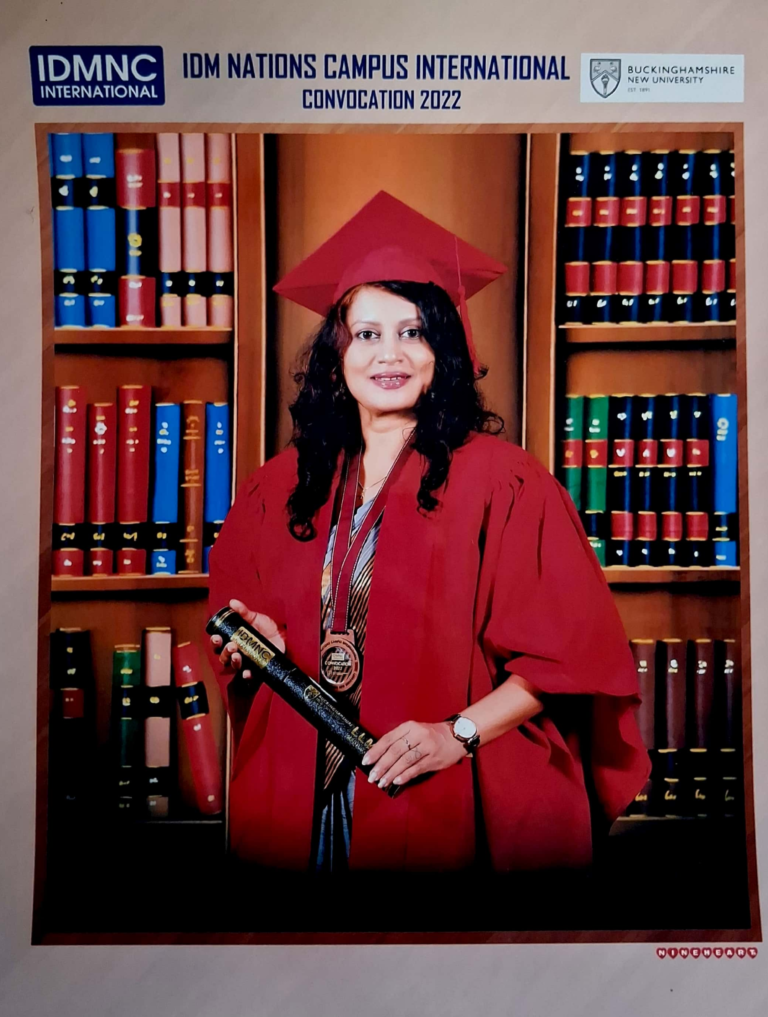 Education Tharaka Wasalamudaliarachchi with her LLM (Master Of Laws)