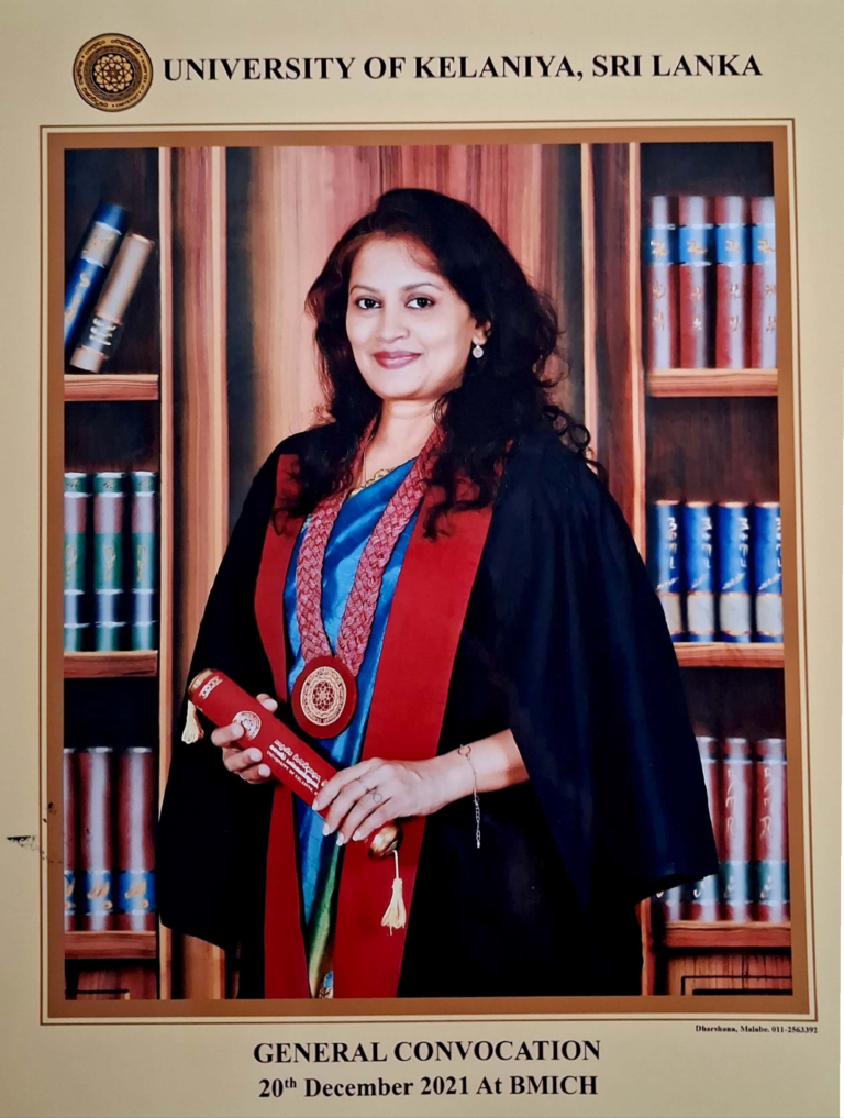 Education Tharaka Wasalamdudaliarachchi with her Master's Degree