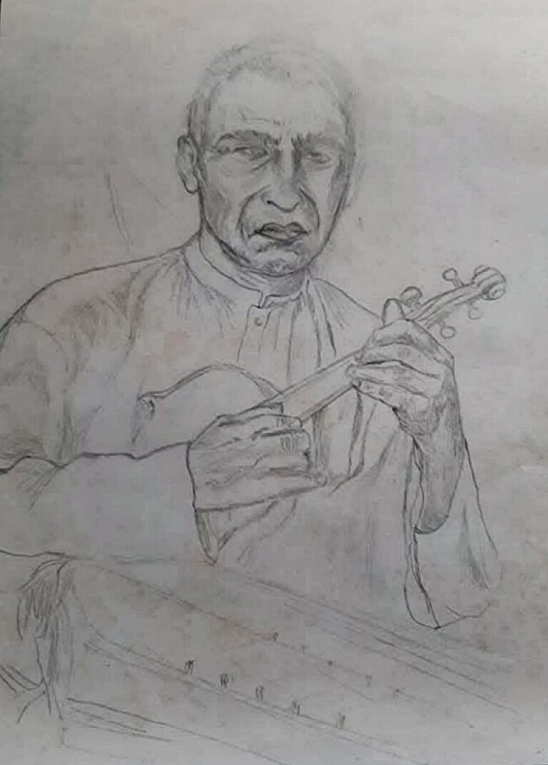 A Drawing of W.D. Amaradeva by Tharaka Wasalamudaliarachchi